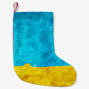 Calcetín Navideño Pequeño Antecedentes arte amarillo azul