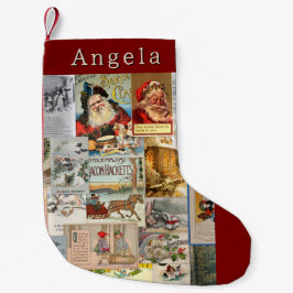 Calcetín Navideño Pequeño Antiguos Navidades victorianos Arte de Collage Eph