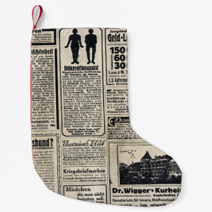 Calcetín Navideño Pequeño Anuncios de periódicos alemanes de 1917