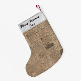 Calcetín Navideño Pequeño Anuncios del Pasado, NY 1856
