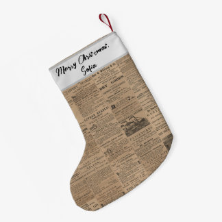 Calcetín Navideño Pequeño Anuncios del Pasado, NY 1856