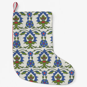 Calcetín Navideño Pequeño Árabe Tradicional: Iznik Tile Seamless.