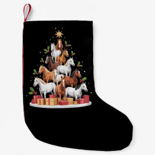 Calcetín Navideño Pequeño Árbol de Caballo Regalos de Navidad Caballos