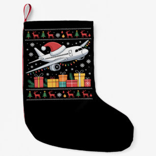 Calcetín Navideño Pequeño Árbol de luces divertidas de Navidad Santa Avión f