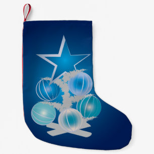 Calcetín Navideño Pequeño Árbol de Navidad azul