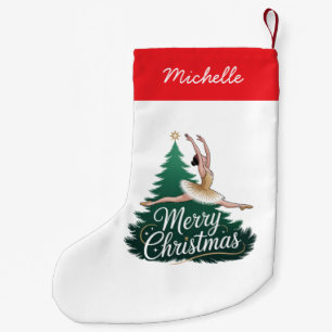 Calcetín Navideño Pequeño Árbol de Navidad de Bailarina Personalizada de Mod