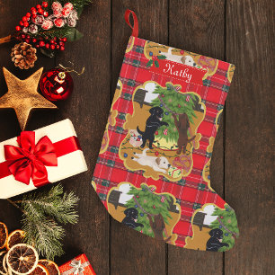 Calcetín Navideño Pequeño Árbol de navidad del labrador retriever