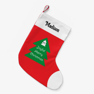 Calcetín Navideño Pequeño Árbol de navidad dulce con rojo de saludo