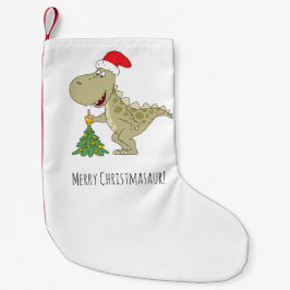 Calcetín Navideño Pequeño Árbol de navidad dulce Dinosaurio Santa Hat