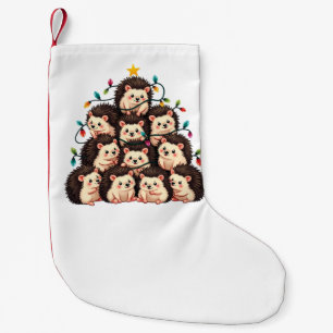 Calcetín Navideño Pequeño Árbol de Navidad Hedgehog Feliz Navidad