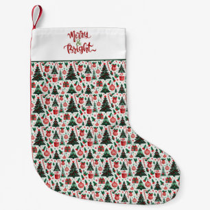 Calcetín Navideño Pequeño Árbol de Navidad, regalos, caramelos