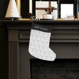 Calcetín Navideño Pequeño Árbol minimalista negro abstracto de Navidad