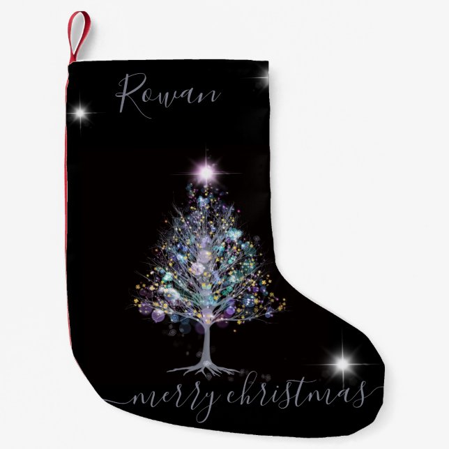 Calcetín Navideño Pequeño Árbol navideño navideño pastel (Anverso)