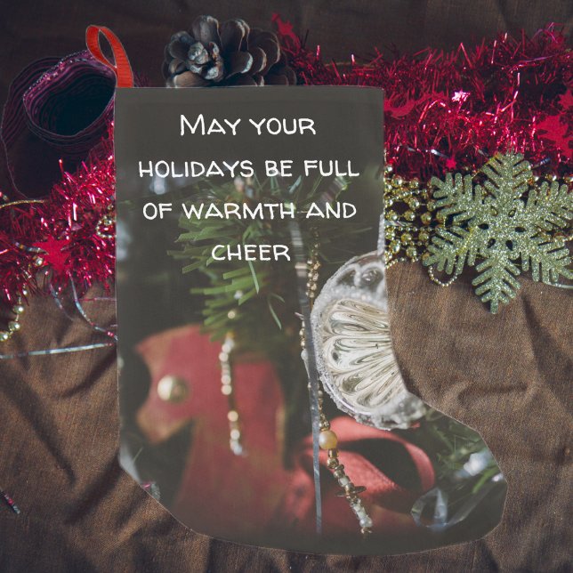 Calcetín Navideño Pequeño Árbol oscuro retro de Navidad (Subido por el creador)