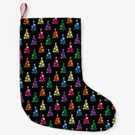 Calcetín Navideño Pequeño Árboles Brillantes