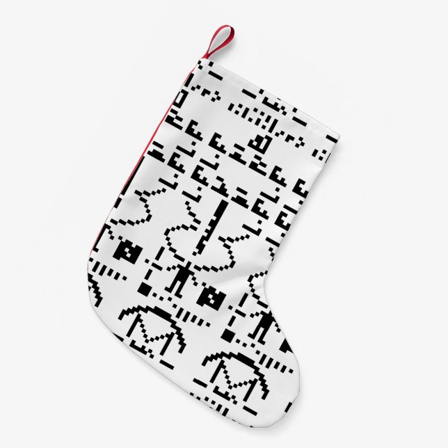 Calcetín Navideño Pequeño Arecibo Binary Message 1974 (Frente (Colgado))