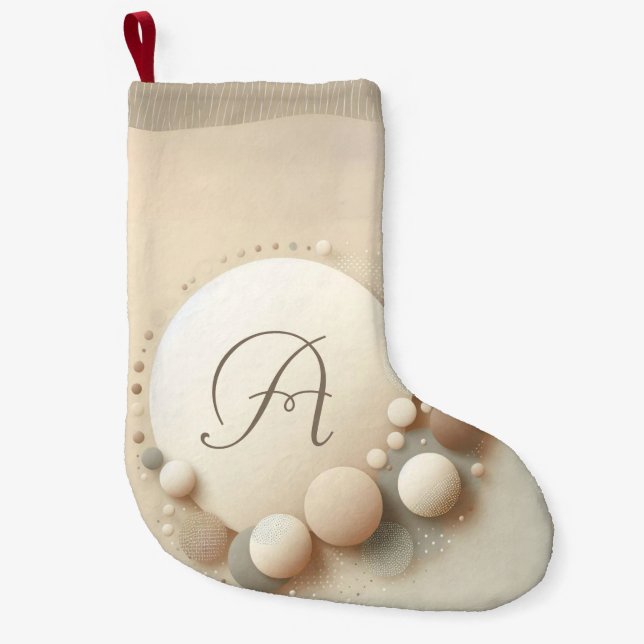 Calcetín Navideño Pequeño Armonía de Esfera Monogramada (Anverso)
