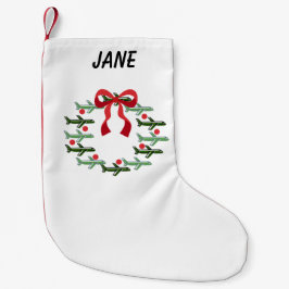 Calcetín Navideño Pequeño Arriba y lejos Wreath se paró