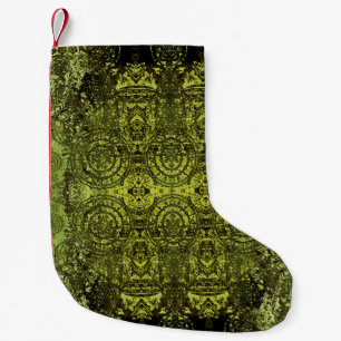 Calcetín Navideño Pequeño Art nouveau colorido ornamental vintage patrón en