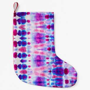 Calcetín Navideño Pequeño Arte abstracto brillante de amarillo rojo