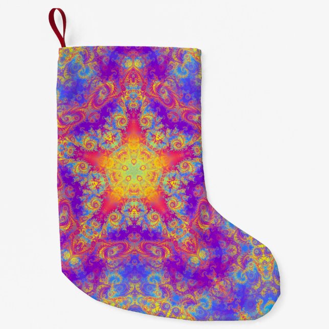 Calcetín Navideño Pequeño Arte brillante del caleidoscopio del remolino del (Anverso)