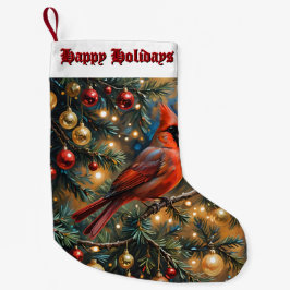 Calcetín Navideño Pequeño Arte de ai cardinal