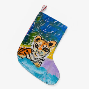 Calcetín Navideño Pequeño "Arte de los niños" de Baby Tiger