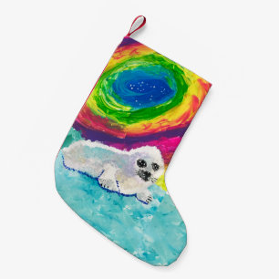 Calcetín Navideño Pequeño "Arte de niños" de foca infantil