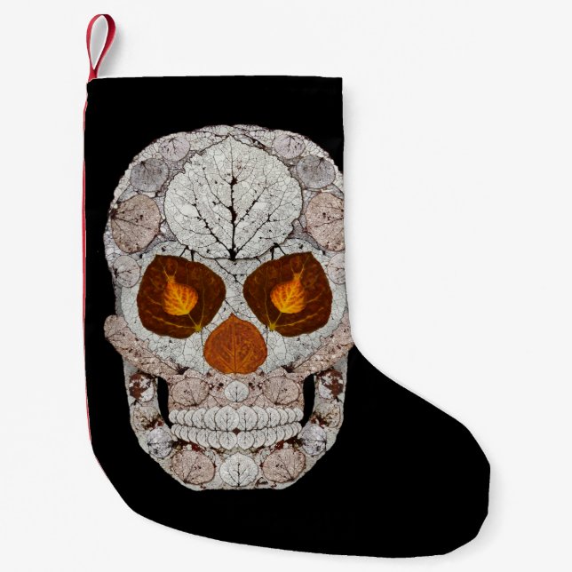 Calcetín Navideño Pequeño Aspen Leaf Skull 11 (Anverso)