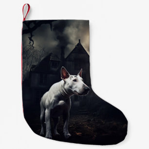 Calcetín Navideño Pequeño Aterrador de Bull Terrier Halloween