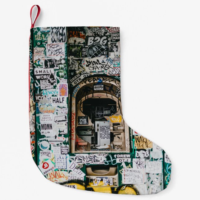 CALCETÍN NAVIDEÑO PEQUEÑO ATM MACHINE WITH GRAFFITI (Anverso)
