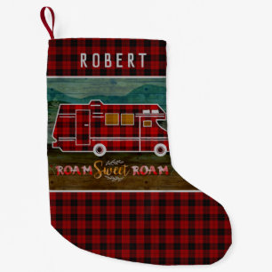 Calcetín Navideño Pequeño Autophome RV Camper Travel Van Rustic Personalizad