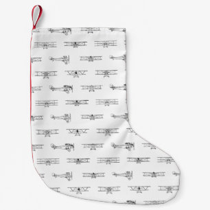 Calcetín Navideño Pequeño Aviones de época PERSONALIZADO temática de aviació