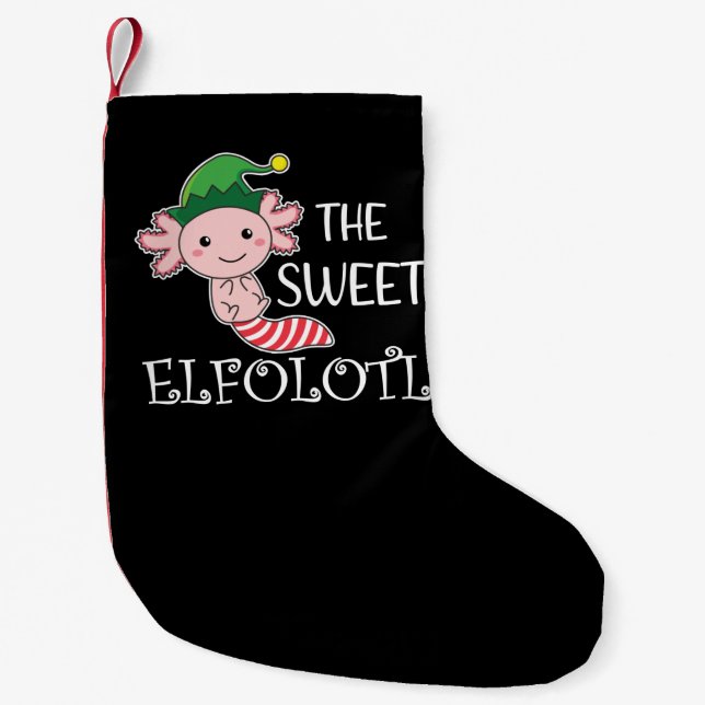 Calcetín Navideño Pequeño Axolotl Elf The sweet Elfoldert Animal Christmas A (Anverso)