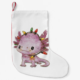 Calcetín Navideño Pequeño Axolotl festivo