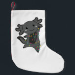 Calcetín Navideño Pequeño Axolotl Merry Christmas Winter Animals Axolotls Ad<br><div class="desc">El axolotl para Navidades con luces de hadas. Animales divertidos con regalos y nieve para las vacaciones. También es gracioso para los Navidades en julio. Los Axolotls son animales lindos y perfectos para los Navidades.</div>