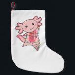 Calcetín Navideño Pequeño Axolotl Merry Christmas Winter Animals Axolotls Ad<br><div class="desc">El axolotl para Navidades con luces de hadas. Animales divertidos con regalos y nieve para las vacaciones. También es gracioso para los Navidades en julio. Los Axolotls son animales lindos y perfectos para los Navidades.</div>