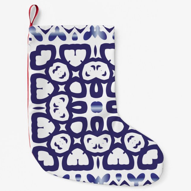 Calcetín Navideño Pequeño Azulejo tradicional portugués. Mar virgen (Anverso)