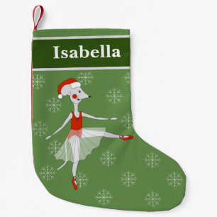 Calcetín Navideño Pequeño Bailarina Ratón Navidad Copos de Nieve Ilusima