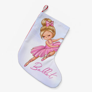 Calcetín Navideño Pequeño Ballerina Chica Rosa, ballet Bonito púrpura