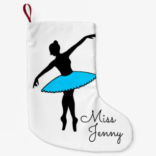 Calcetín Navideño Pequeño Ballet Azul Dance Teacher Gift Ballerina Tutu