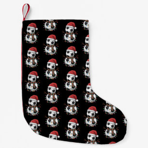 Calcetín Navideño Pequeño Balón de fútbol de Navidad Muñeco de nieve Luces G
