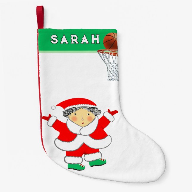 Calcetín Navideño Pequeño Baloncesto (Anverso)