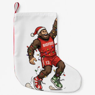 Calcetín Navideño Pequeño Baloncesto de Bigfoot Sasquatch Navidad 2026 Holid