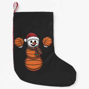 Calcetín Navideño Pequeño Baloncesto Muñeco de Nieve Navidad Santa Béisbol D