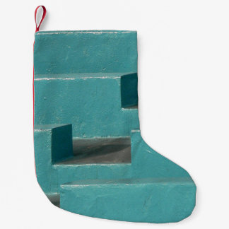 CALCETÍN NAVIDEÑO PEQUEÑO BANCO DE CONCRETO VERDE AZULADO