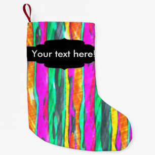 Calcetín Navideño Pequeño Bandas de acuarela