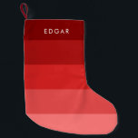 Calcetín Navideño Pequeño Bandas rojas modernas<br><div class="desc">Consíguese unas buenas medias de Navidades,  actualizadas con un diseño moderno.</div>