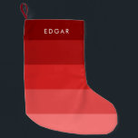 Calcetín Navideño Pequeño Bandas rojas modernas<br><div class="desc">Consíguese unas buenas medias de Navidades,  actualizadas con un diseño moderno.</div>