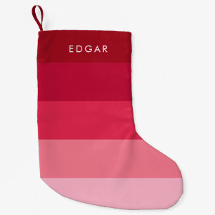 Calcetín Navideño Pequeño Bandas rosadas modernas
